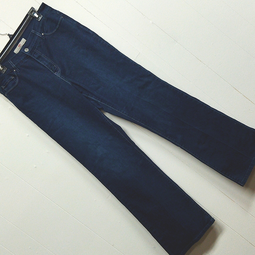 Levi's Perfectly Slimming 512 Bootcut Dark Blue Jeans Size 14 L Darkwash